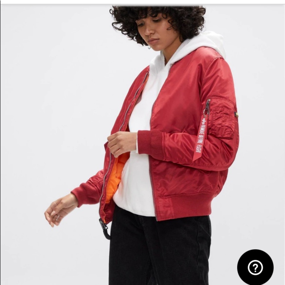 Brand new never worn bomber jacket size medium commander red.